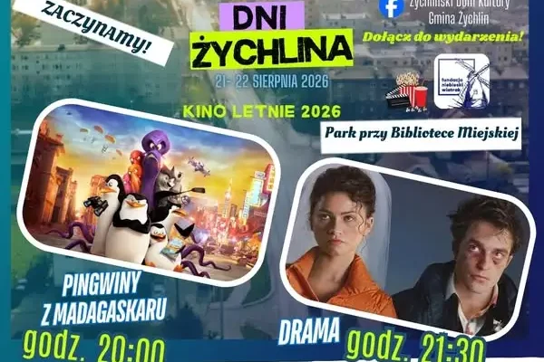Żychlin świętuje 629. urodziny – dziś kino letnie pod gwiazdami w parku