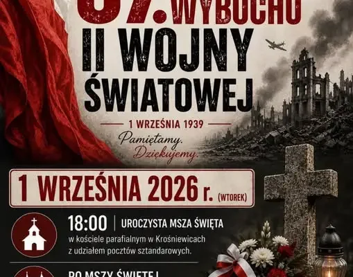 Krośniewice: Uroczyste obchody 87. rocznicy wybuchu II wojny światowej