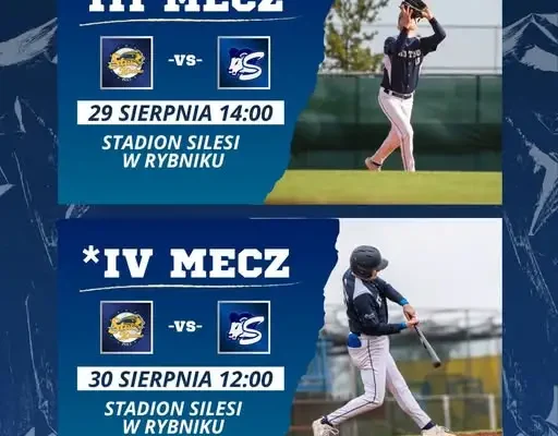 Półfinał Polskiej Ligi Baseballu: Stal Kutno prowadzi 2:0, seria przenosi się do Rybnika