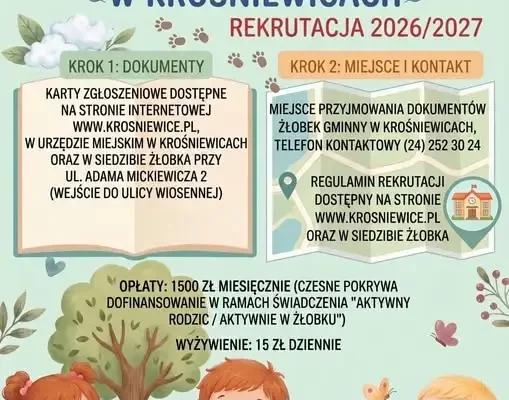 Rekrutacja do Żłobka Gminnego w Krośniewicach – wolne miejsca dla dzieci do lat 3