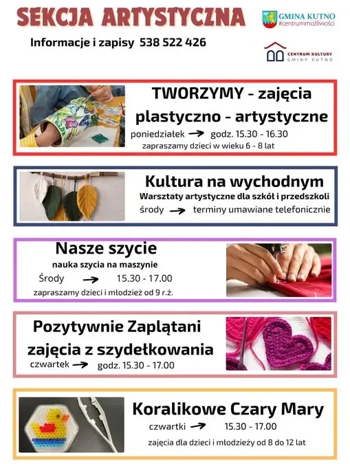 Centrum Kultury Gminy Kutno zaprasza na zajęcia artystyczne – ruszają zapisy