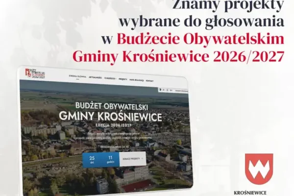 Budżet Obywatelski Krośniewic 2026/2027: Sześć projektów w walce o 100 tys. zł