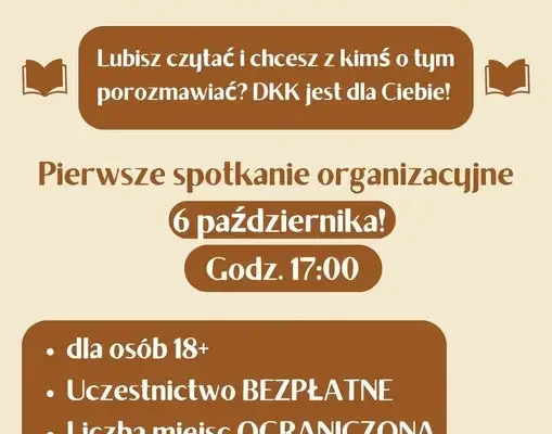 Dyskusyjny Klub Książki w Żychlinie zaprasza na pierwsze spotkanie