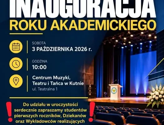 Ważna informacja dla studentów WSGK w Kutnie – organizacja zajęć po inauguracji roku akademickiego