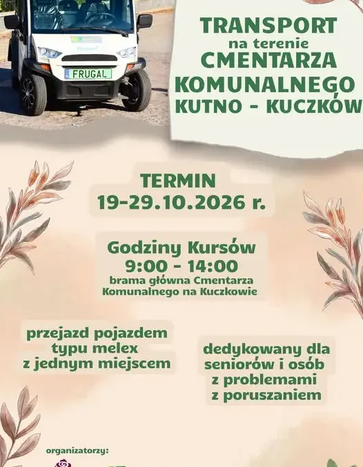 Elektryczny meleks dowiezie seniorów na cmentarz w Kuczkowie