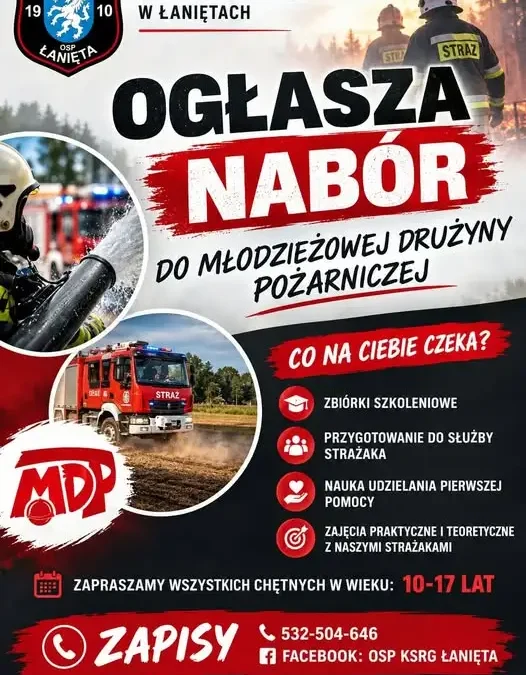 OSP Łanięta zaprasza do Młodzieżowej Drużyny Pożarniczej