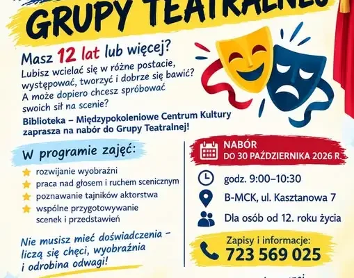 Biblioteka w Gniewkowie zaprasza na scenę – nabór do grupy teatralnej trwa