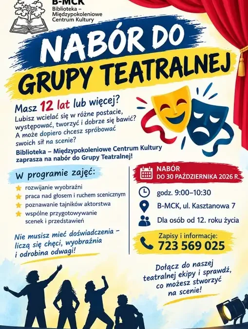 Biblioteka w Gniewkowie zaprasza na scenę – nabór do grupy teatralnej trwa