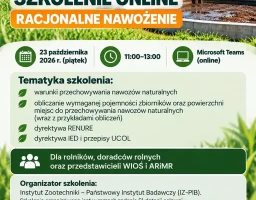 Bezpłatne szkolenie online o racjonalnym nawożeniu – 23 października