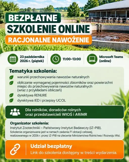 Bezpłatne szkolenie online o racjonalnym nawożeniu – 23 października