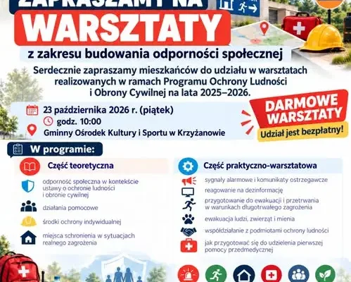 Bezpłatne warsztaty z bezpieczeństwa i obronności w Krzyżanowie