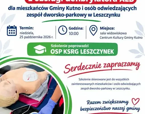 Bezpłatne szkolenie z obsługi AED w Gminie Kutno – 25 października