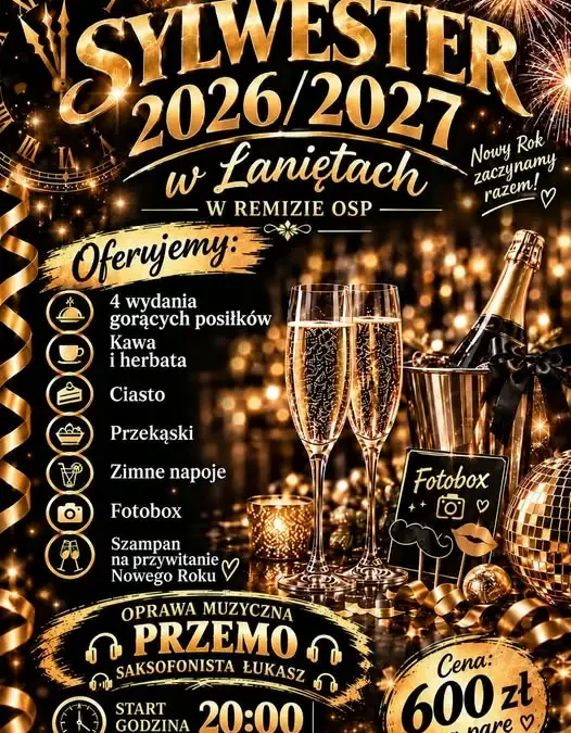 Bal Sylwestrowy w OSP Łanięta – przywitaj Nowy Rok w wyjątkowej atmosferze