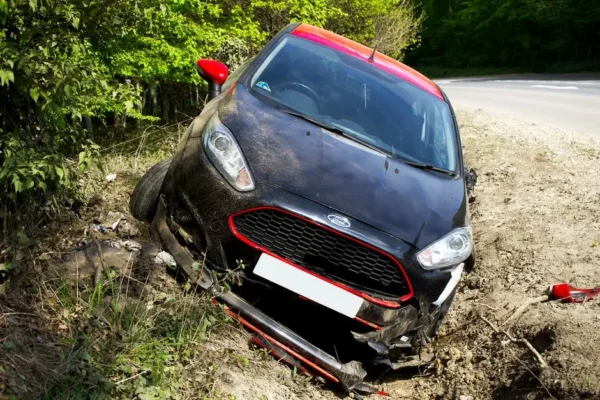 Jastrzębia: 25-latek z 2 promilami alkoholu wjechał do rowu